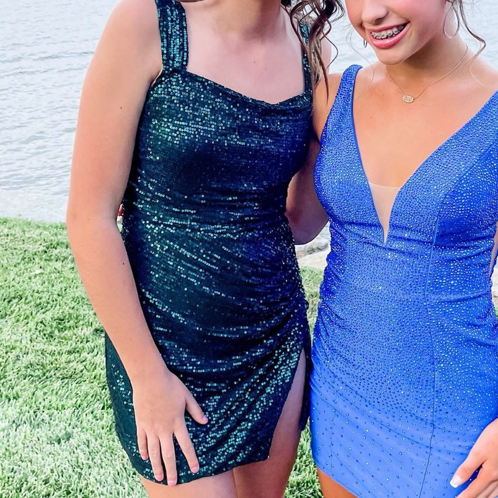 Sparkling Green Mini Dresses